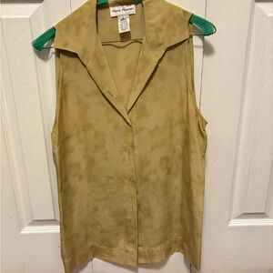 Rena Rowan Sheer Tan Sleeveless Blouse